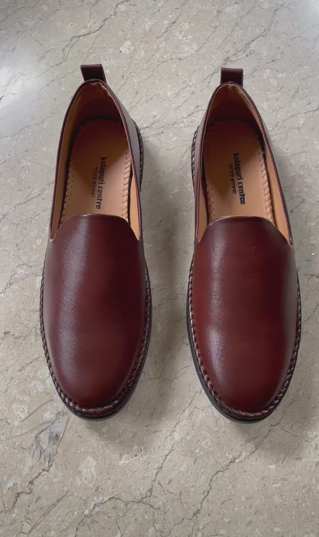 Kolapuri Centre Designer Brown Jutis For Men
