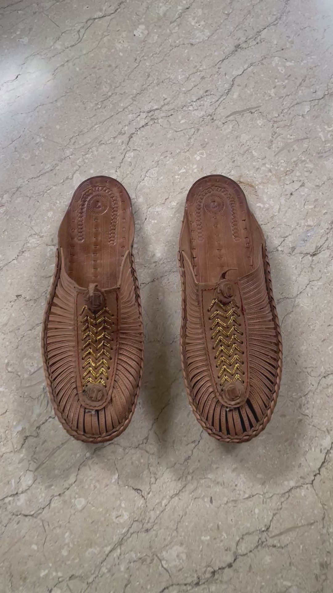Pure Leather Tan Kolhapuri Sandals