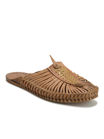 Pure Leather Tan Kolhapuri Sandals