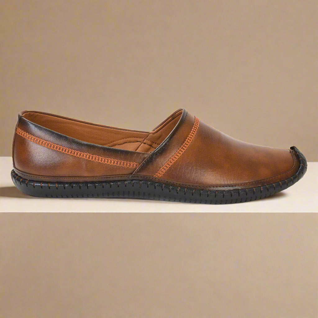Kolapuri Centre Tan Men's Ethnic Jutis