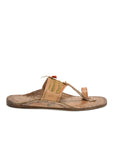 Kolapuri Centre Leather Tan Kolhapuri Jari Sandal