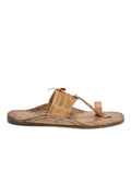 Kolapuri Centre Leather Tan Kolhapuri Jari Sandal
