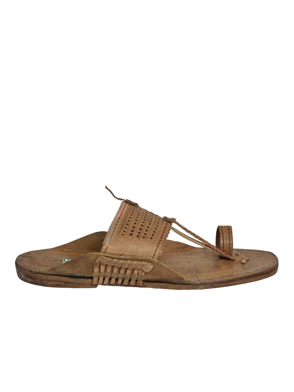 Kolapuri Centre Leather Tan Kolhapuri Sandals