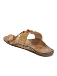 Kolapuri Centre Leather Tan Kolhapuri Jari Sandal