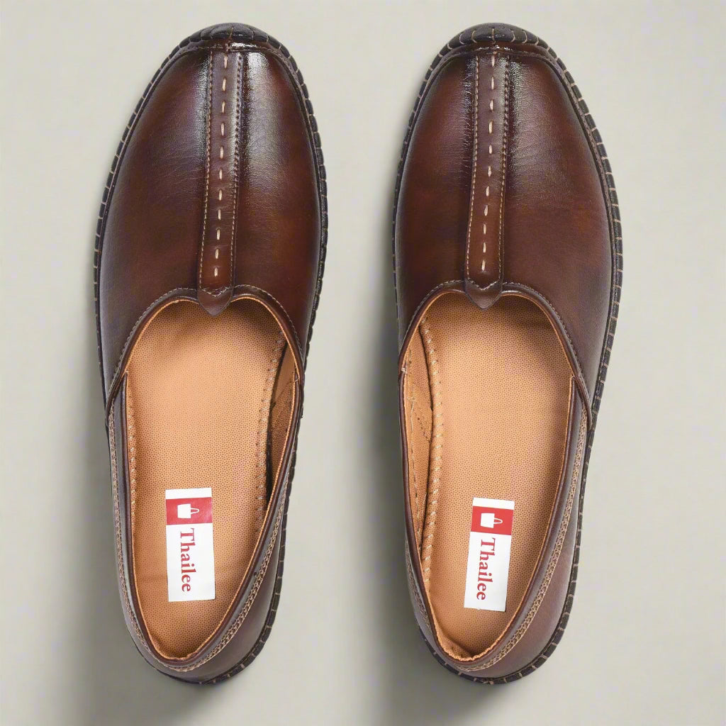 Kolapuri Centre Men's Ethnic Brown Jutis