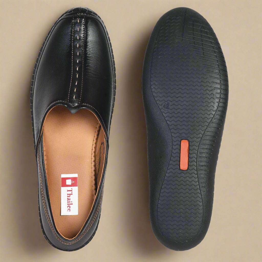 Kolapuri Centre Soft Cushion Sole Black Jutis