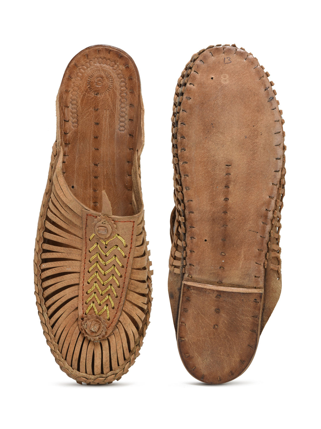 Pure Leather Tan Kolhapuri Sandals