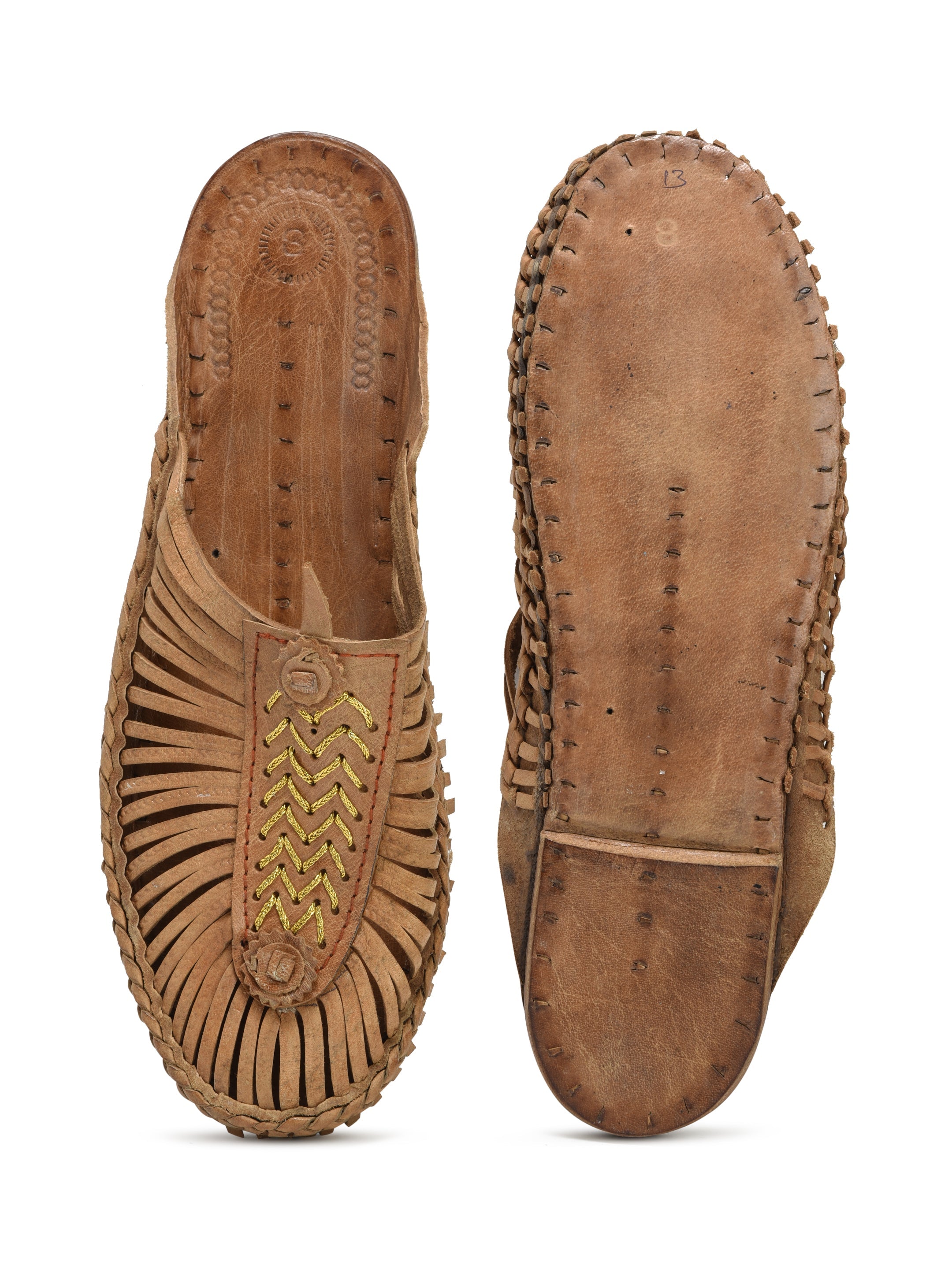 Pure Leather Tan Kolhapuri Sandals