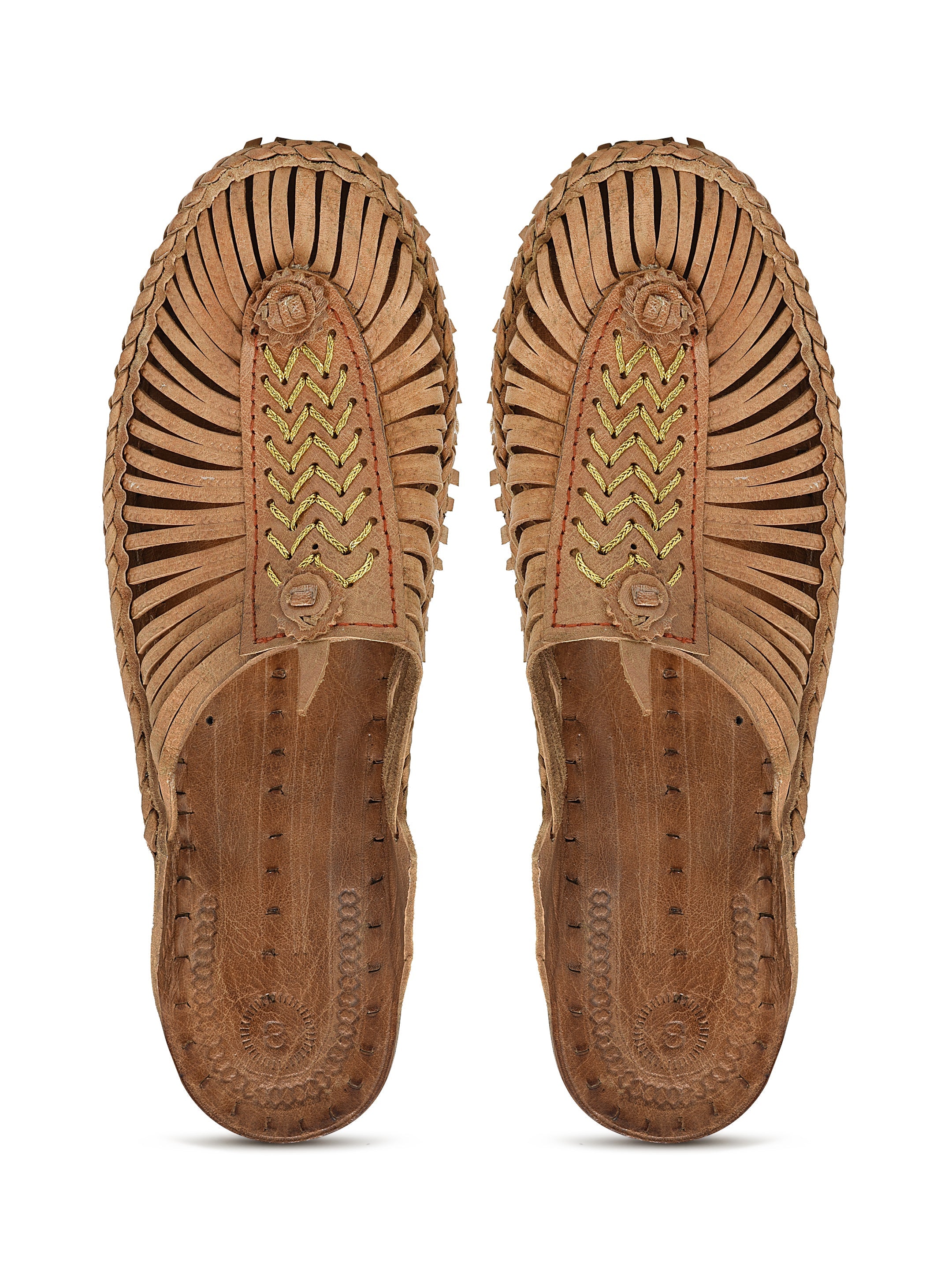 Pure Leather Tan Kolhapuri Sandals