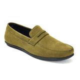 Men's Moss Green Suede Loafer Shoes