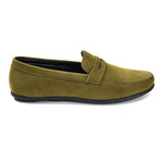 Men's Moss Green Suede Loafer Shoes