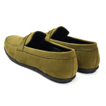 Men's Moss Green Suede Loafer Shoes