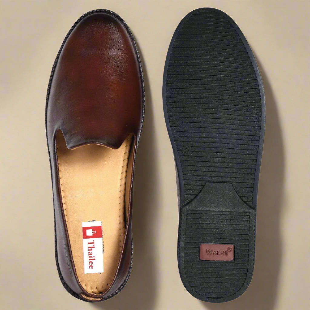 Kolapuri Centre Designer Brown Jutis For Men
