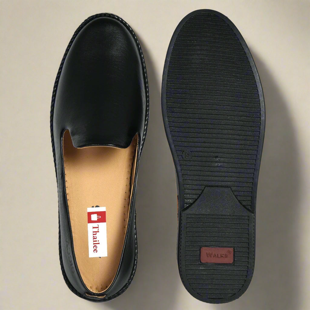 Kolapuri Centre Designer Black Jutis For Men