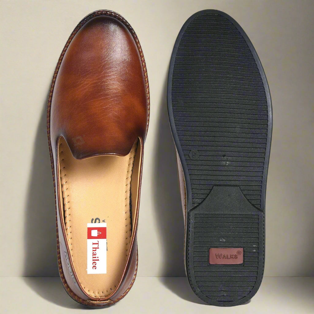 Kolapuri Centre Designer Brown Jutis For Men