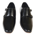 Kolapuri Centre Men's Black Monk Strap Shoes