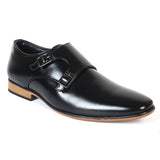 Kolapuri Centre Men's Black Monk Strap Shoes