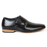 Kolapuri Centre Men's Black Monk Strap Shoes