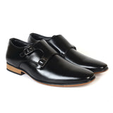 Kolapuri Centre Men's Black Monk Strap Shoes