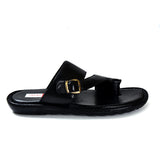 Men's Pure Leather Black Chappals