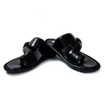 Men's Pure Leather Black Chappals