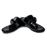 Men's Pure Leather Black Chappals